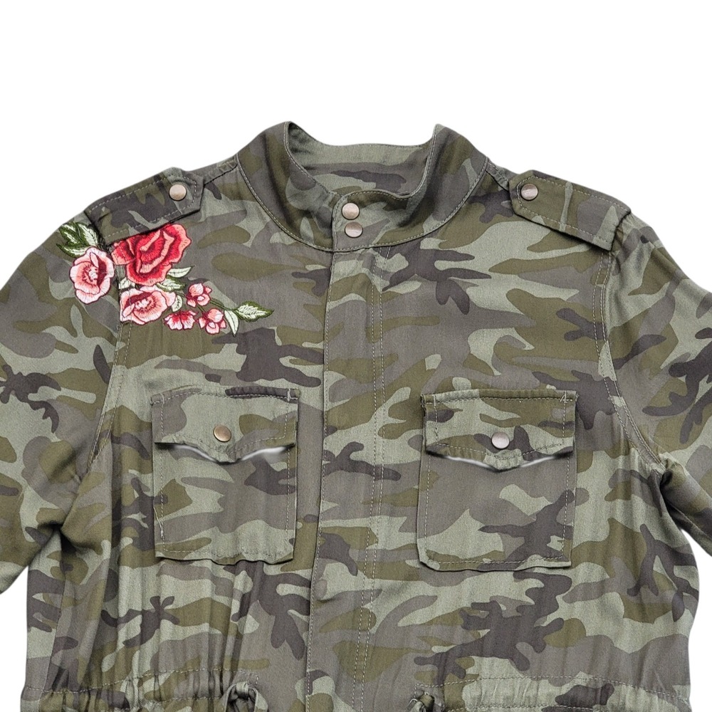 Knox Rose Camo Utility Jacket Embroidered Floral Boho Festival Womens Size XL - Picture 8 of 13